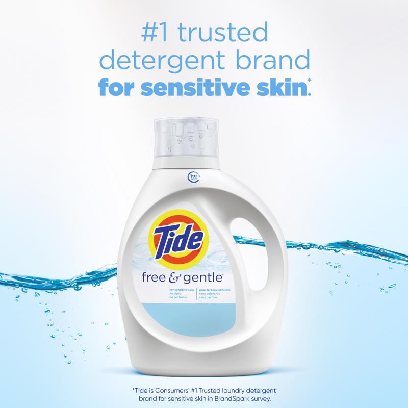 Tide HE Free & Gentle No Scent Detergent Liquid 42 fl. oz. 1 pk, Pack of 6