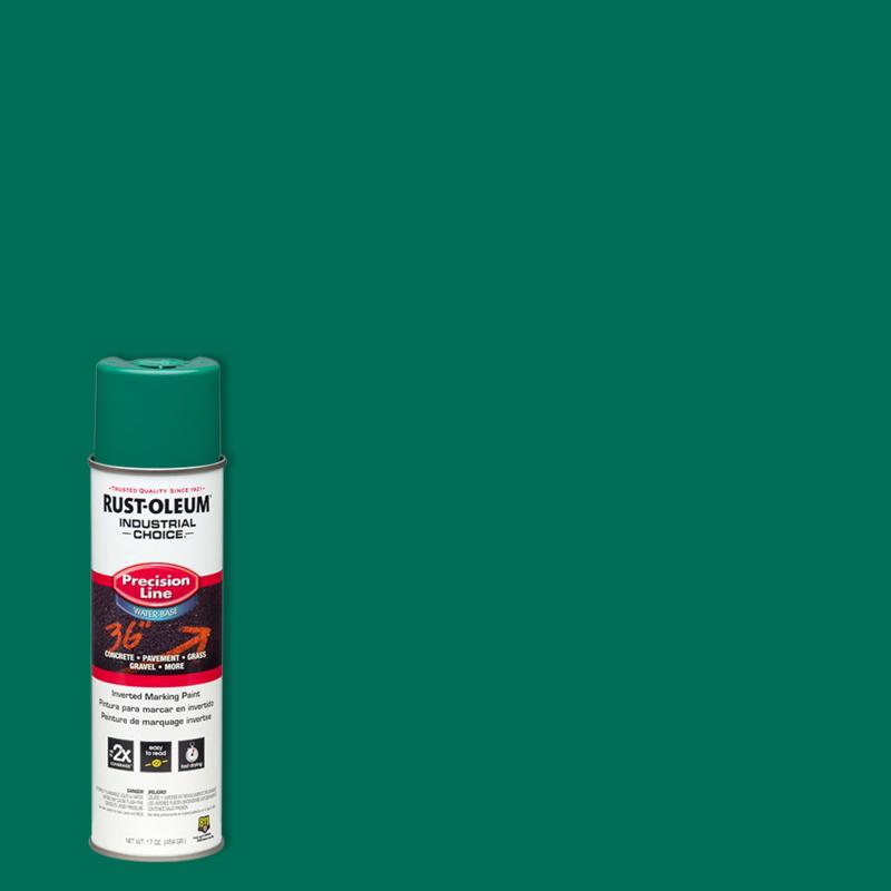 Rust-Oleum 1834838 Inverted Marking Spray Paint, APWA Safety Green, 17 oz, Can, Pack of 12