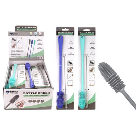 Diamond Visions 2 in. W Medium Bristle Plastic Handle Bottle Brush, Pack of 20