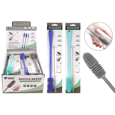 Diamond Visions 2 in. W Medium Bristle Plastic Handle Bottle Brush, Pack of 20