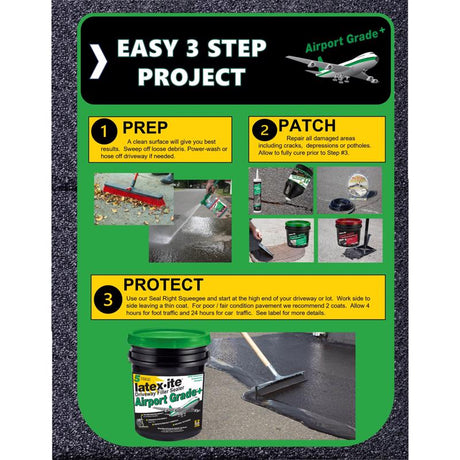 Latex-Ite Airport Grade+ Flat Black Asphalt Driveway Sealer 4.75 gal