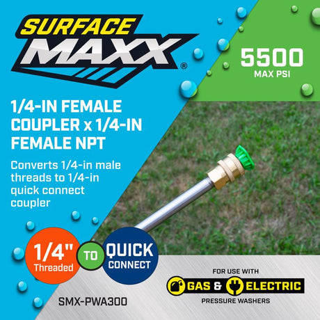 SurfaceMaxx 1/4-in Female NPT x 1/4-in Female Quick Connect Plug 5500 psi