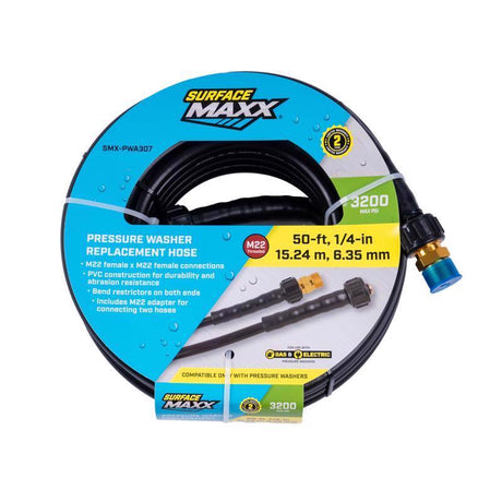 SurfaceMaxx 1/4 in. D X 50 ft. L M22 Replacement Pressure Washer Hose 3200 psi