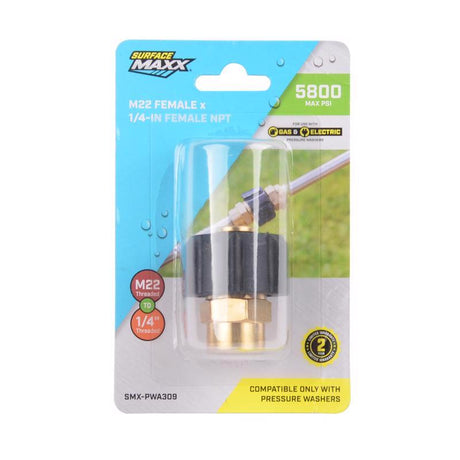 SurfaceMaxx M22 Female x 1/4-in Female NPT Screw Coupling 5800 psi