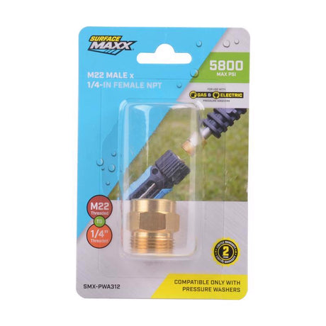 SurfaceMaxx M22 Male x 1/4-in Female NPT Screw Nipple 5800 psi