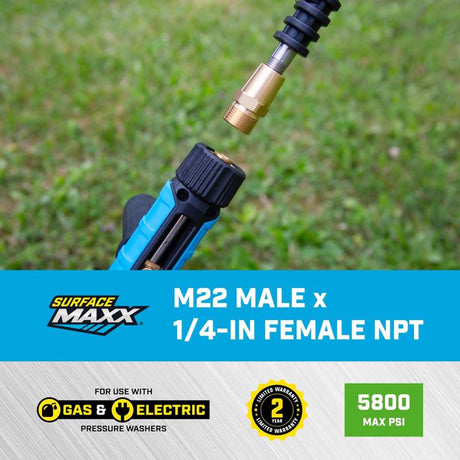 SurfaceMaxx M22 Male x 1/4-in Female NPT Screw Nipple 5800 psi