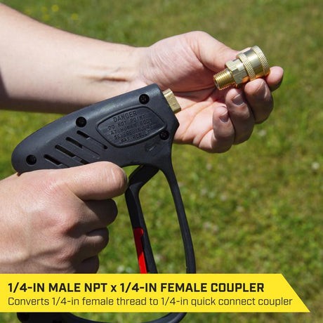 SurfaceMaxx 1/4-in Male NPT x 1/4-in Female Quick Connect Coupler 5500 psi