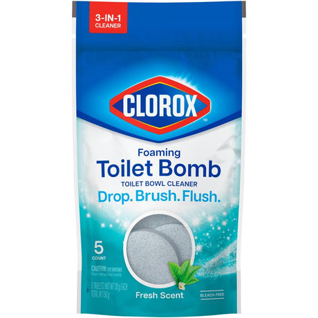 Clorox Foaming Fresh Scent Toilet Bowl Cleaner 5.3 oz Tablet, Pack of 6