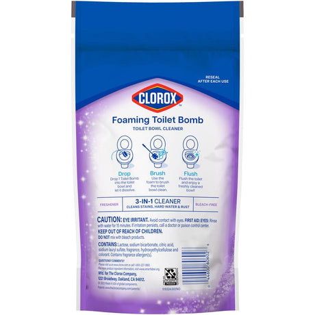 Clorox Foaming Lavender Scent Toilet Bowl Cleaner 5.3 oz Tablet, Pack of 6