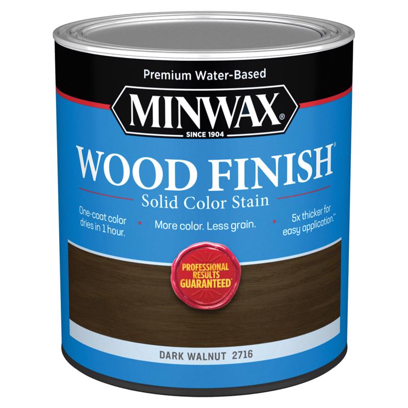 Minwax Wood Finish Water-Based Solid Dark Walnut Water-Based Wood Stain 1 qt, Pack of 4