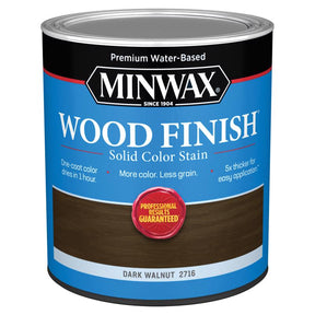Minwax Wood Finish Water-Based Solid Dark Walnut Water-Based Wood Stain 1 qt, Pack of 4