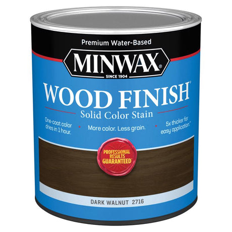 Minwax Wood Finish Water-Based Solid Dark Walnut Water-Based Wood Stain 1 qt, Pack of 4