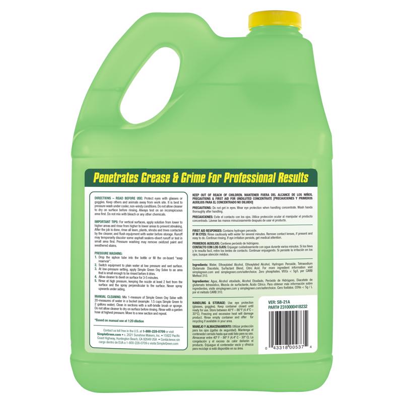 Simple Green Oxy Solve Multi-Surface Cleaner 1 gal Liquid, Pack of 4