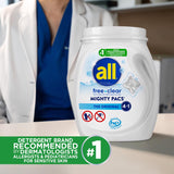 All Mighty Pacs Free & Clear Scent Laundry Detergent Pod 25.8 oz 39 pk, Pack of 6