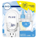 Febreze Plug Linen & Sky Scent Air Freshener Starter Kit 0.87 oz Liquid 1 pk, Pack of 4