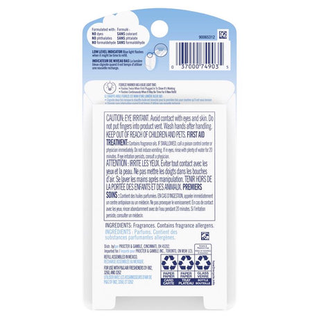 Febreze Plug Gain Original Scent Air Freshener Oil Refill 0.87 oz Liquid 1 pk, Pack of 8