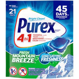 Purex Mountain Breeze Scent Laundry Detergent Pod 11.1 oz 21 pk, Pack of 6