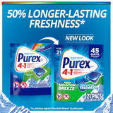 Purex Mountain Breeze Scent Laundry Detergent Pod 11.1 oz 21 pk, Pack of 6