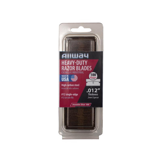 Allway Carbon Steel Single-Edge Razor Scraper, Pack of 10