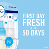 Febreze Plug Linen & Sky Scent Air Freshener Oil Warmer 1 oz Solid 1 pk, Pack of 4