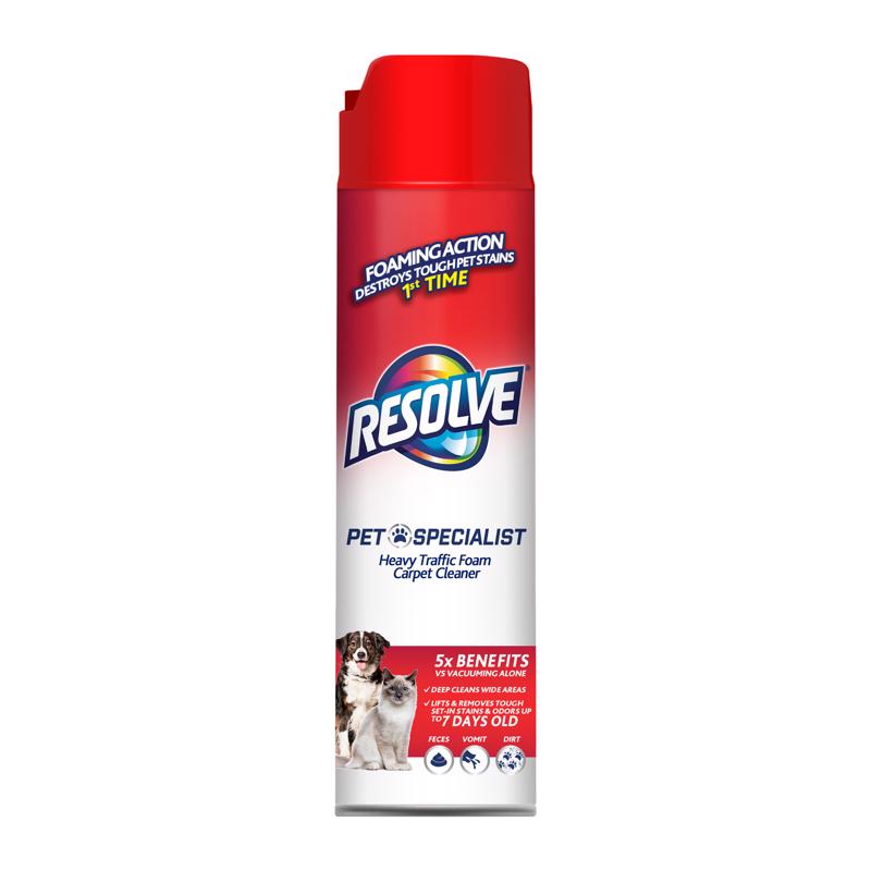 Resolve No Scent Pet Stain Carpet Cleaner 22 oz Foam, Pack of 6