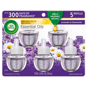 Air Wick Lavender and Chamomile Scent Air Freshener Oil Refill 3.38 oz Liquid 5 pk, Pack of 5