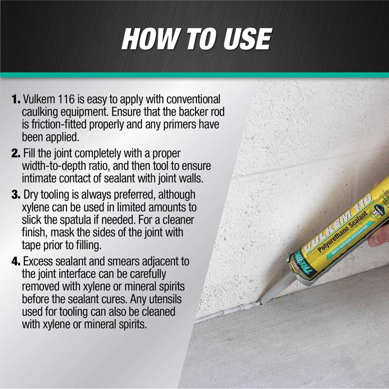Vulkem 116 White Polyurethane Window and Door Caulk Sealant 10.1 fl. oz., Pack of 12