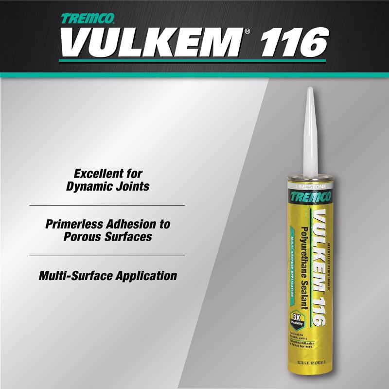 Vulkem 116 Limestone Polyurethane Window and Door Caulk Sealant 10.1 fl. oz., Pack of 12
