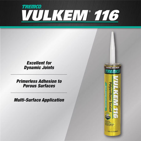 Vulkem 116 Dark Bronze Polyurethane Window and Door Caulk Sealant 10.1 fl. oz., Pack of 12