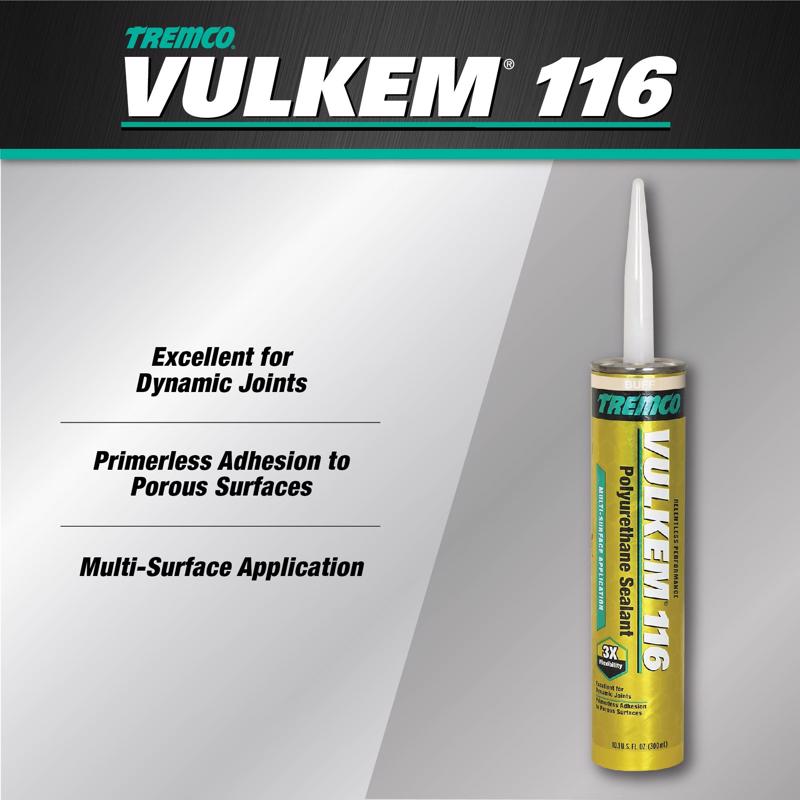 Vulkem 116 Buff Polyurethane Window and Door Caulk Sealant 10.1 fl. oz., Pack of 12