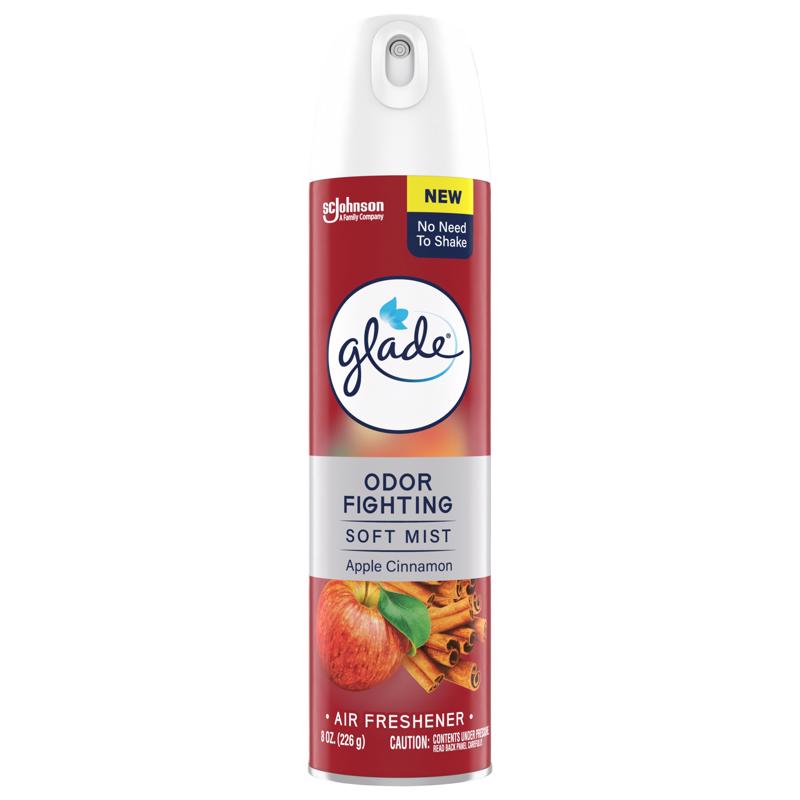 Glade Apple Cinnamon Scent Air Freshener Spray 8 oz Aerosol 1 pk, Pack of 6