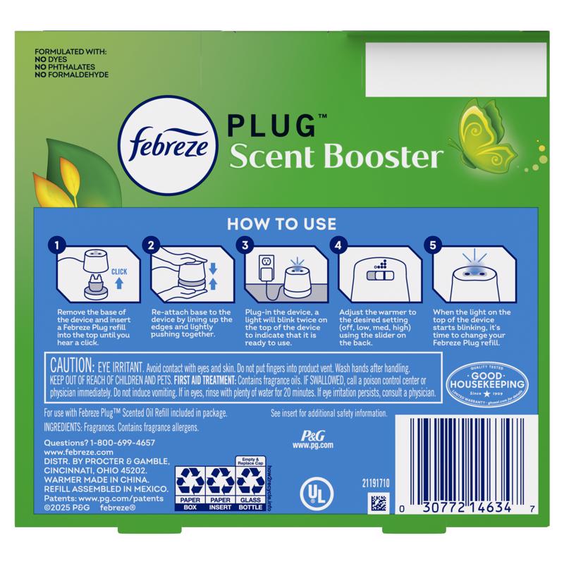 Febreze Plug Scent Booster Gain Original Scent Air Freshener Starter Kit 0.87 oz Solid 1 pk