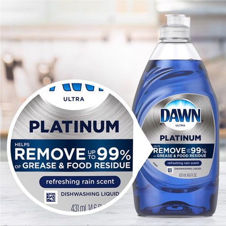 Dawn Platinum Refreshing Rain Scent Liquid Dish Soap 32.7 oz 1 pk, Pack of 8