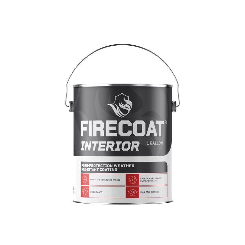 Firecoat White Flat Water-Based Acrylic Fire Retardant Paint 1 gal, Pack of 4