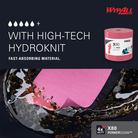 WypAll PowerClean X80 Assorted Wiping Cloth 12.5 in. W X 12 in. L 455 sheet 1 pk