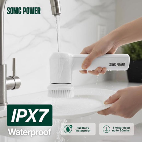 Sonic Power 2.5 in. W Medium Bristle 7 in. Plastic Handle Tub & Tile Scrubber