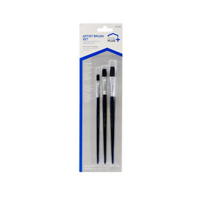 Home Plus Assorted Flat Artist Paint Brush Set, Pack of 12