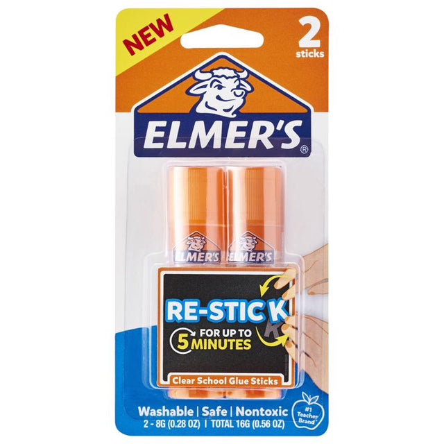 Elmer's Medium Strength Glue Clear Glue Stick 0.53 oz, Pack of 6