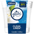 Glade Ivory Clean Linen Scent Air Freshener Candle 4.08 oz, Pack of 6