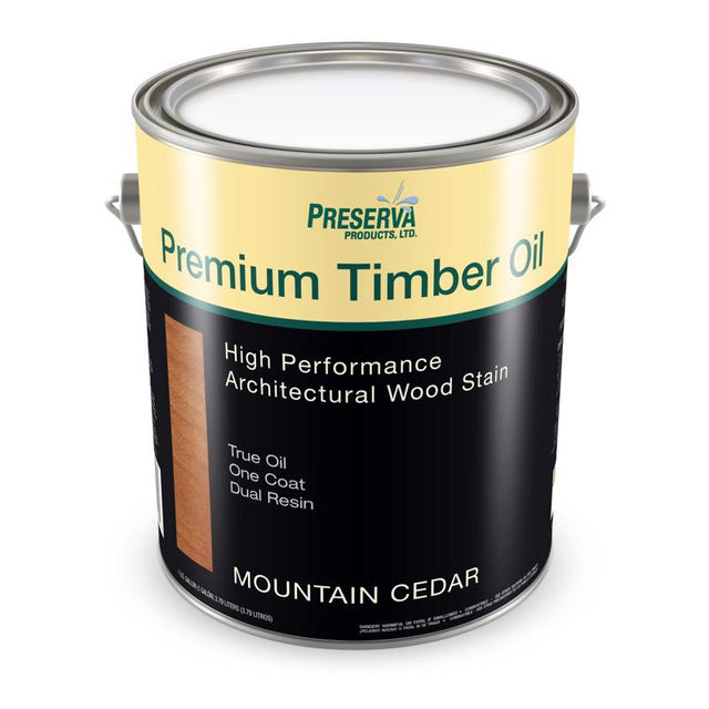 Preserva Wood Premium Transparent Matte Mountain Cedar Oil-Based Alkyd Penetrating Timber Oil 1 gal, Pack of 4