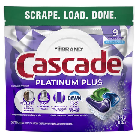 Cascade Platinum Plus Fresh Scent Pods Dishwasher Detergent 5 oz 1 pk, Pack of 6