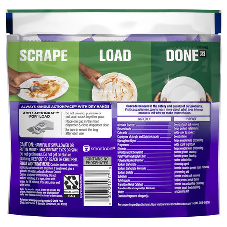 Cascade Platinum Plus Fresh Scent Pods Dishwasher Detergent 5 oz 1 pk, Pack of 6