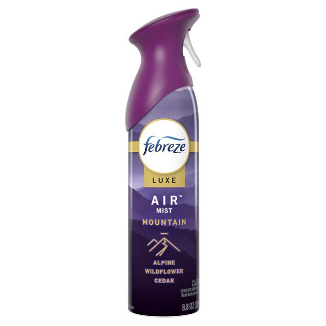 Febreze Luxe Mountain Scent Air Freshener Spray 8.8 oz Aerosol 1 pk, Pack of 6