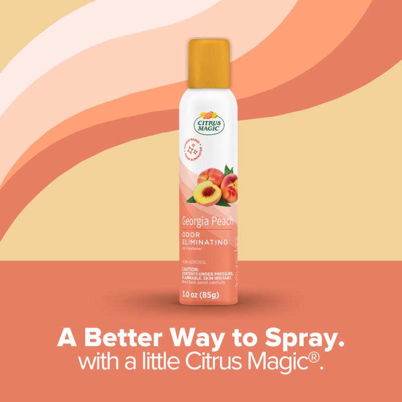 Citrus Magic Georgia Peach Scent Air Freshener Spray 3 oz Liquid 1 pk, Pack of 6