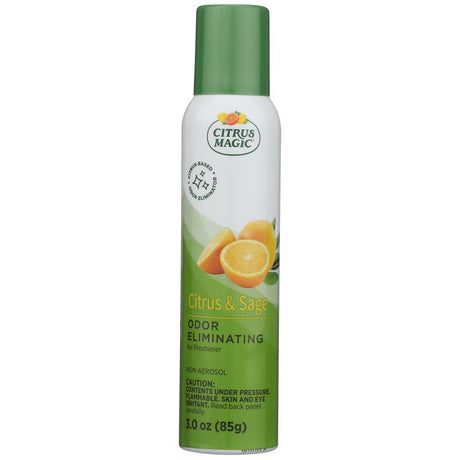 Citrus Magic Citrus and Sage Scent Air Freshener Spray 3 oz Aerosol 1 pk, Pack of 6