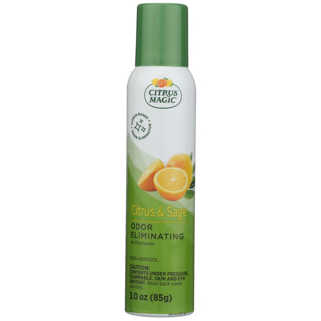 Citrus Magic Citrus and Sage Scent Air Freshener Spray 3 oz Aerosol 1 pk, Pack of 6