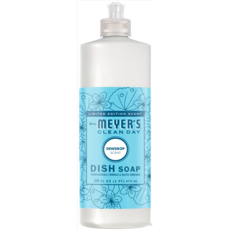 Mrs. Meyer's Clean Day Limited Edition Dewdrop Scent Liquid Dish Soap 16 oz 1 pk, Pack of 6