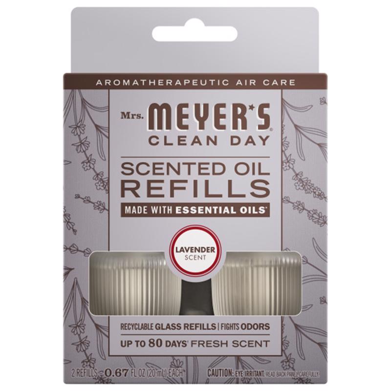 Mrs. Meyer's Clean Day Lavender Scent Air Freshener Oil Refill 0.67 oz Liquid 2 pk, Pack of 4