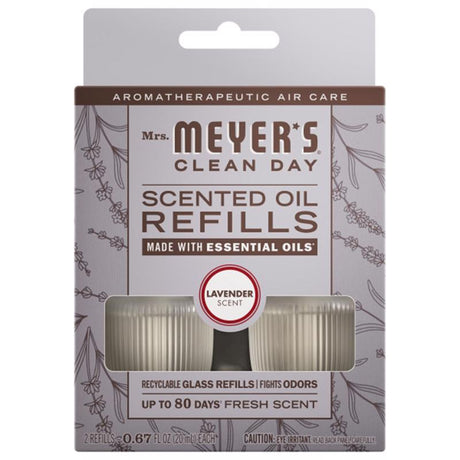 Mrs. Meyer's Clean Day Lavender Scent Air Freshener Oil Refill 0.67 oz Liquid 2 pk, Pack of 4