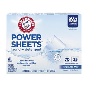 Arm & Hammer Free & Clear Scent Detergent Sheets 35 pk, Pack of 6